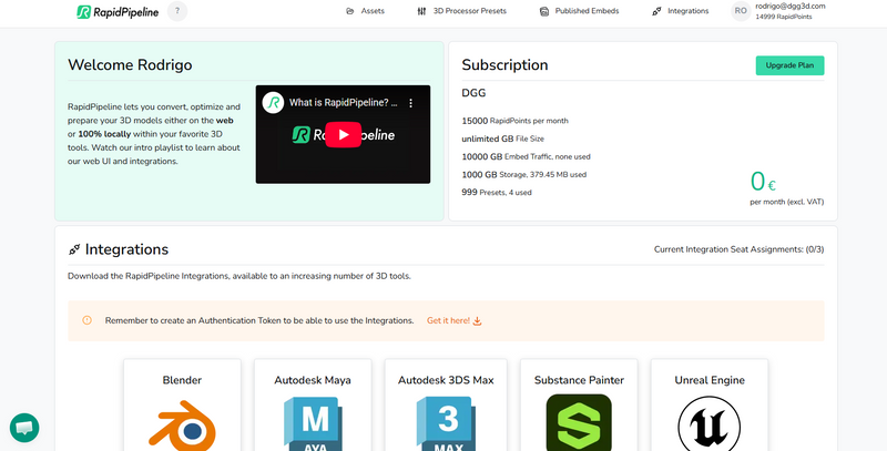 Web Platform Updates | RapidPipeline Docs