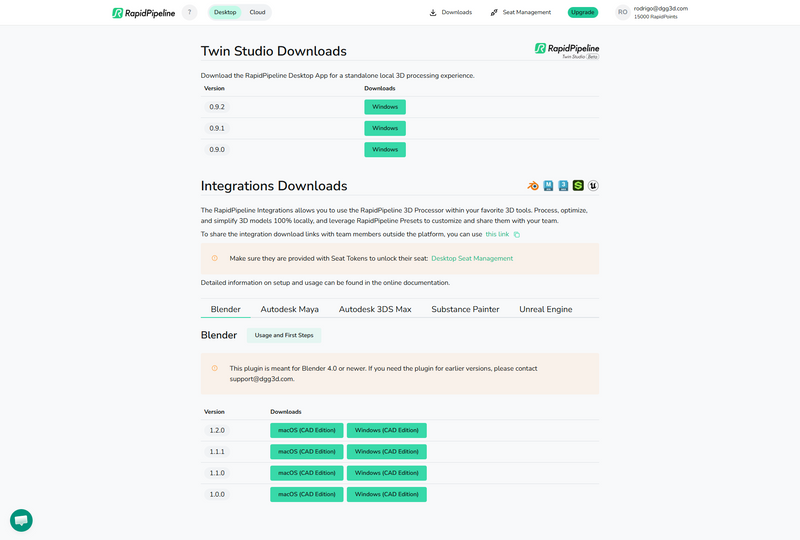 Web Platform Updates | RapidPipeline Docs