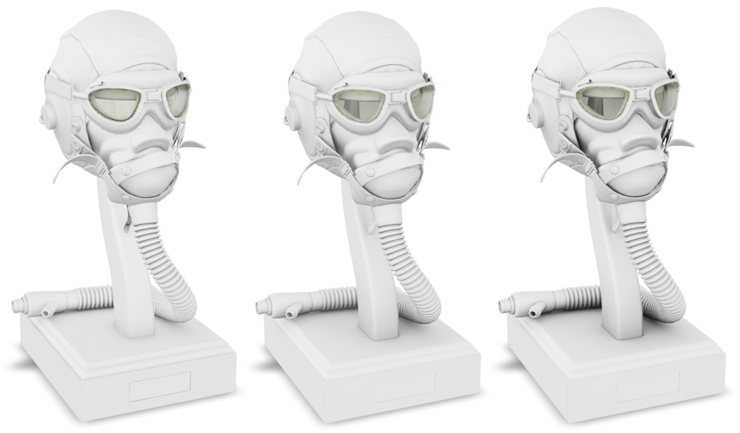 Flighthelmet with three different AO strengths