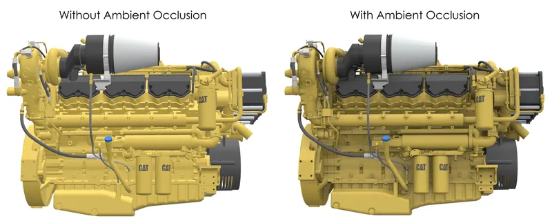 Engine without AO versus with AO