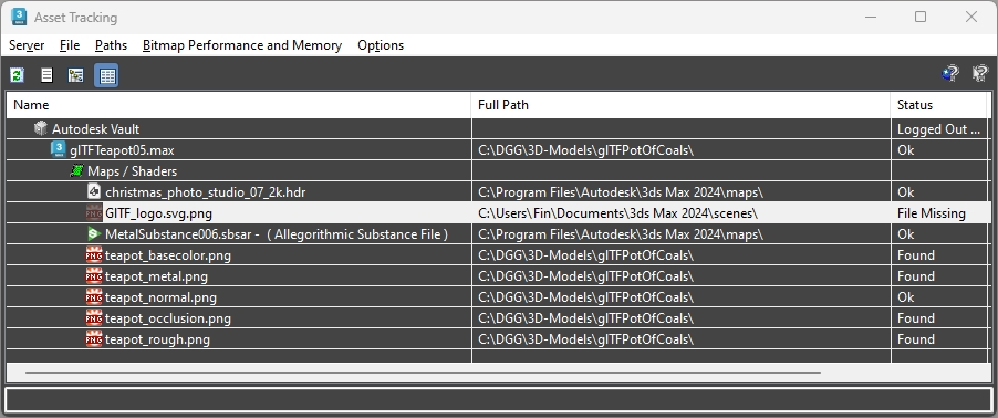 Asset Tracking Toggle interface