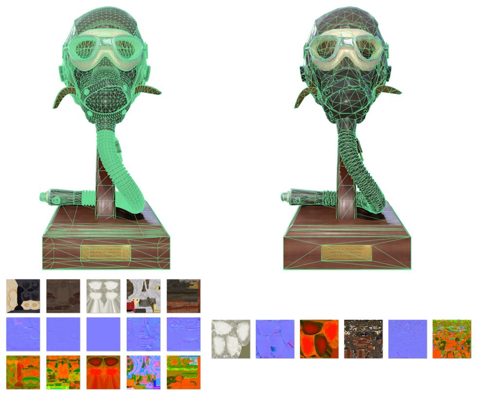 Left: Unoptimized source data , Right: Optimized with RapidCompact using Atlas Baking (rebaking) method