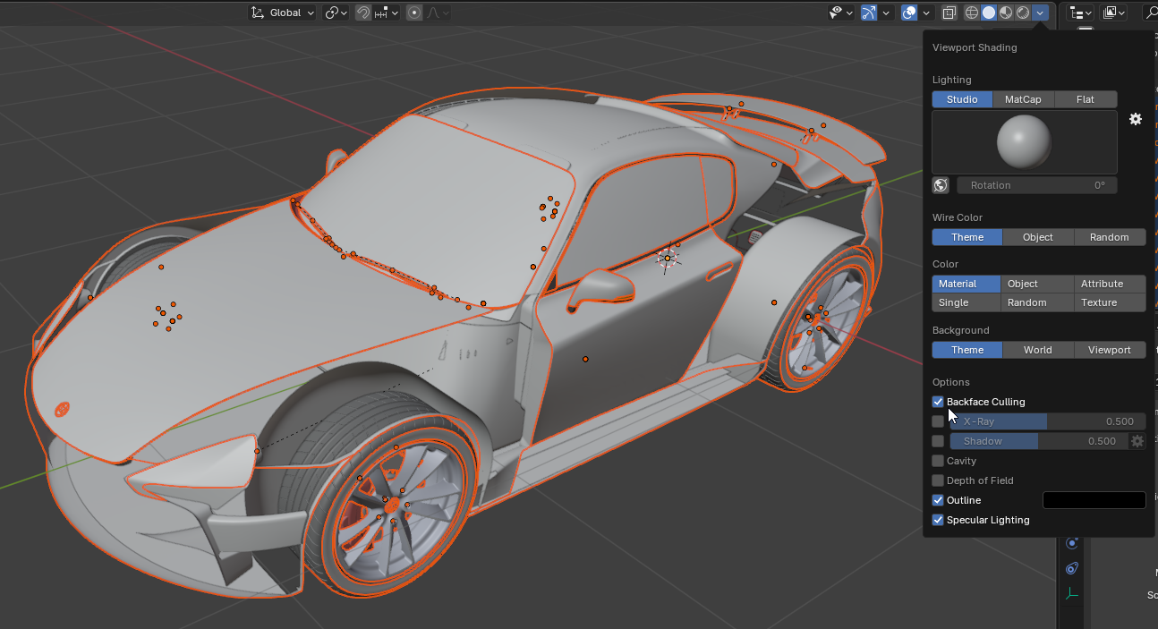 Screenshot of the input model