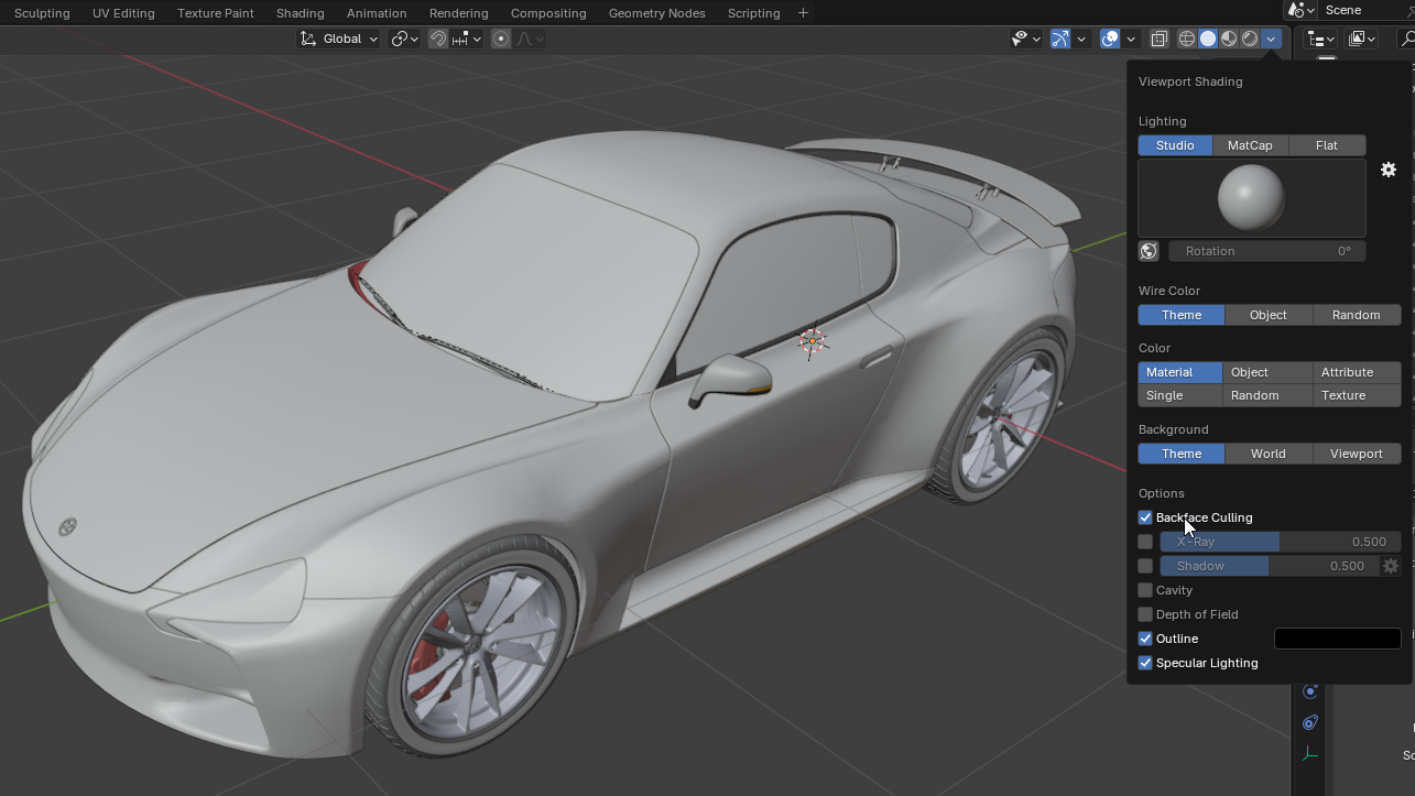 Screenshot of the input model