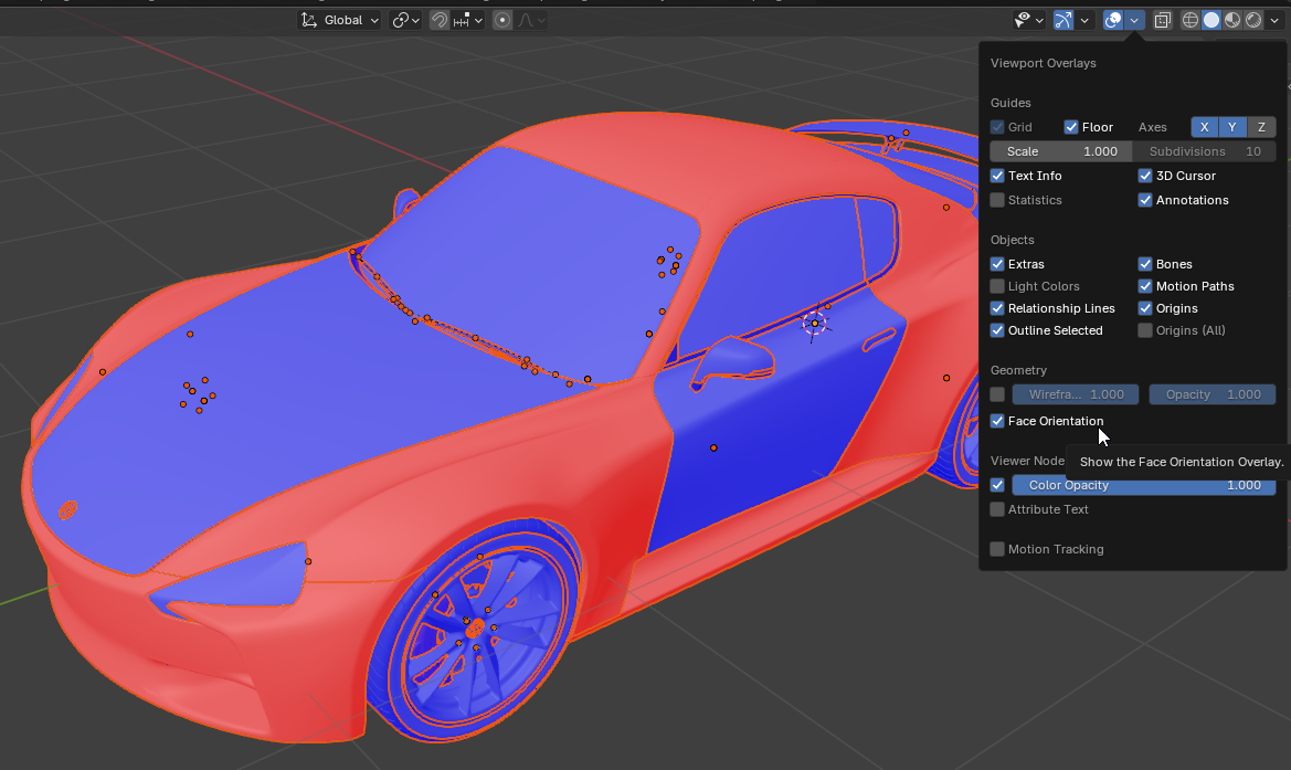 Screenshot of the input model