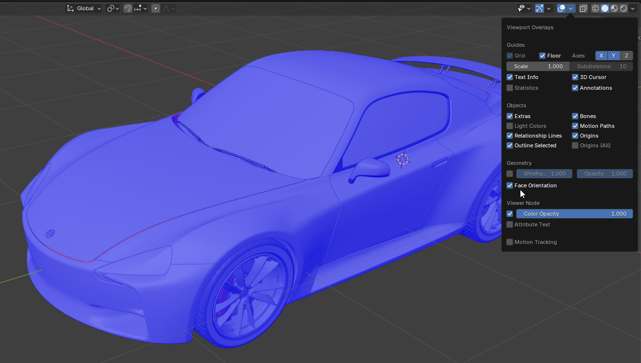 Screenshot of the input model