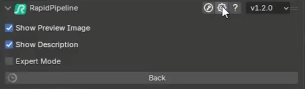 Screenshot of the Settings dialog in Blender