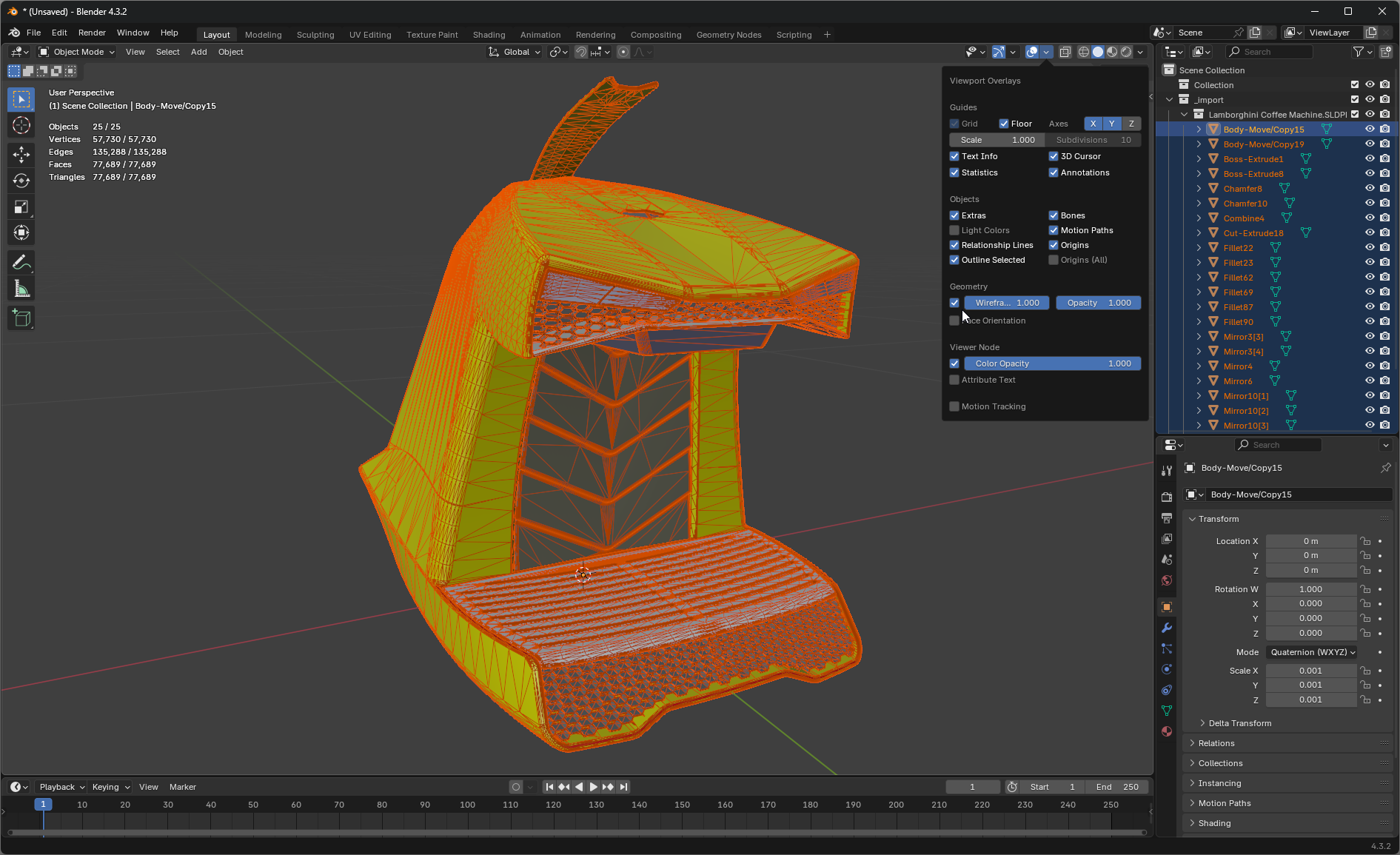 Screenshot of the input model
