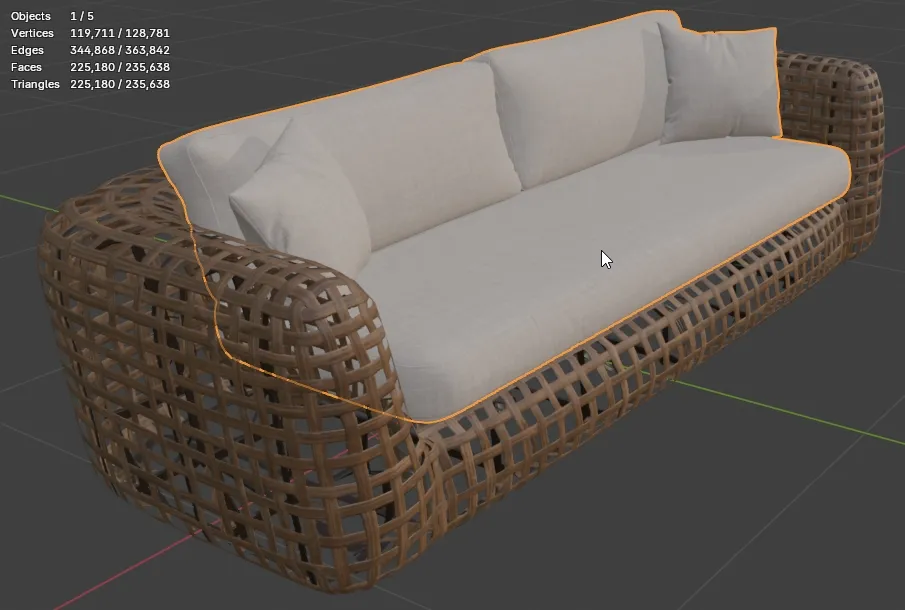 Cushion mesh selected