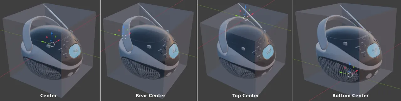BoomBox showing the four Center Mode methods