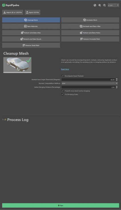 Screenshot of the input model