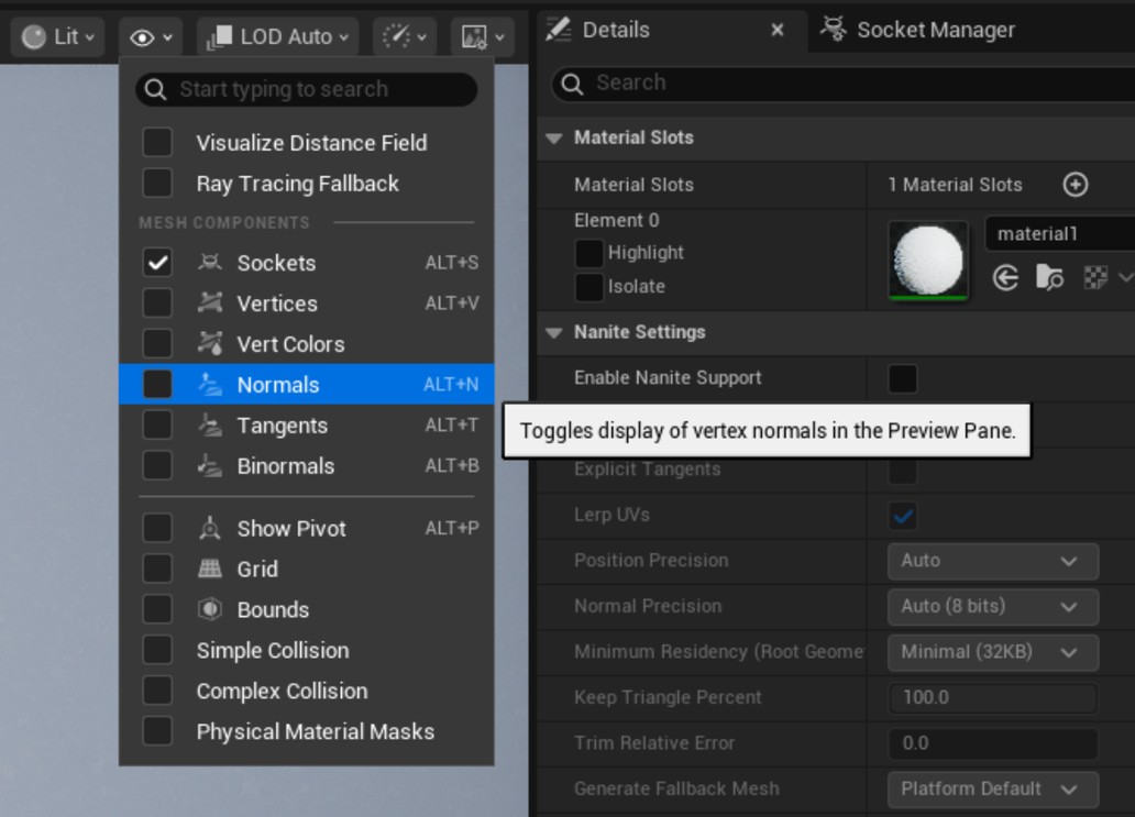 Screenshot of the input model