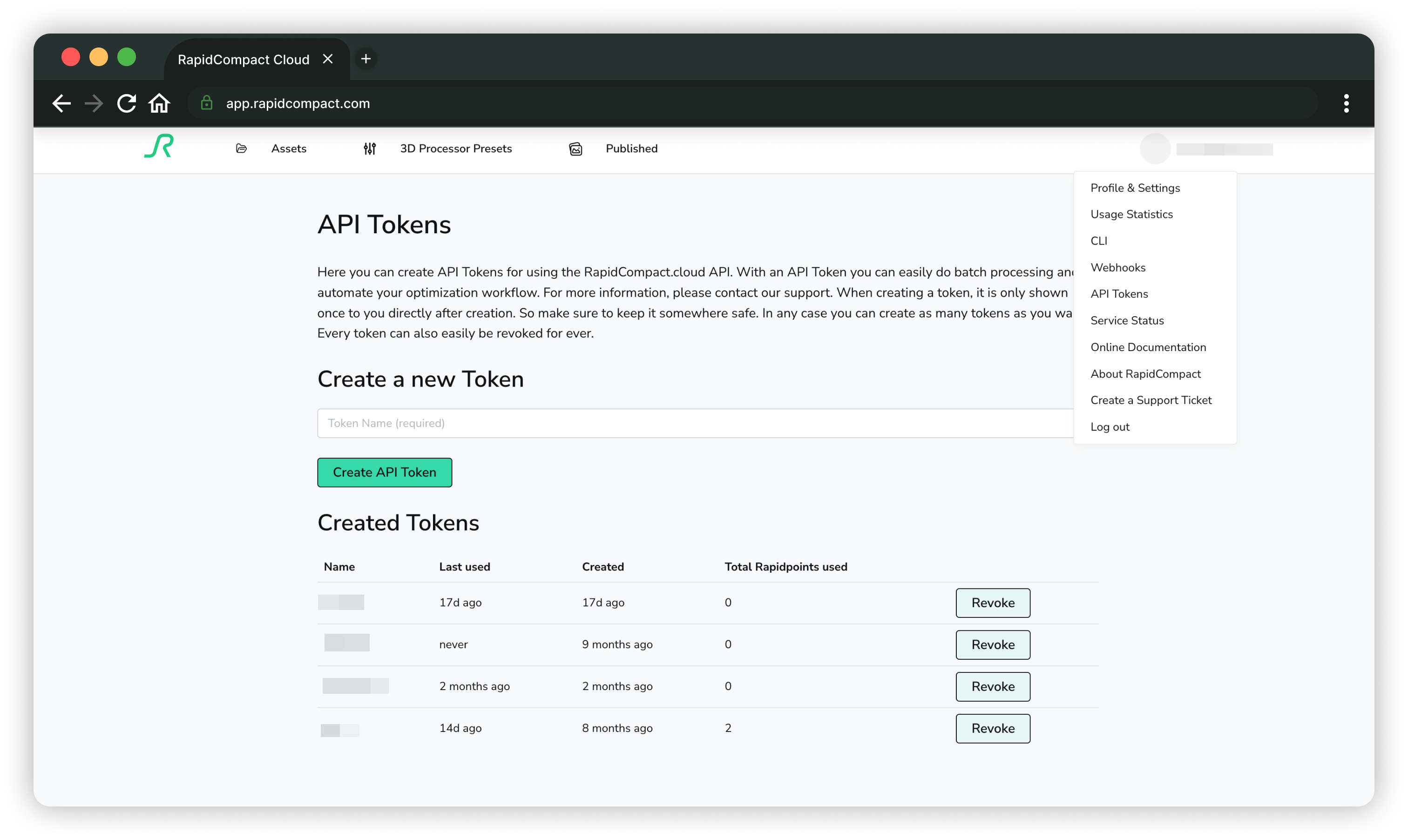 Create an API Token