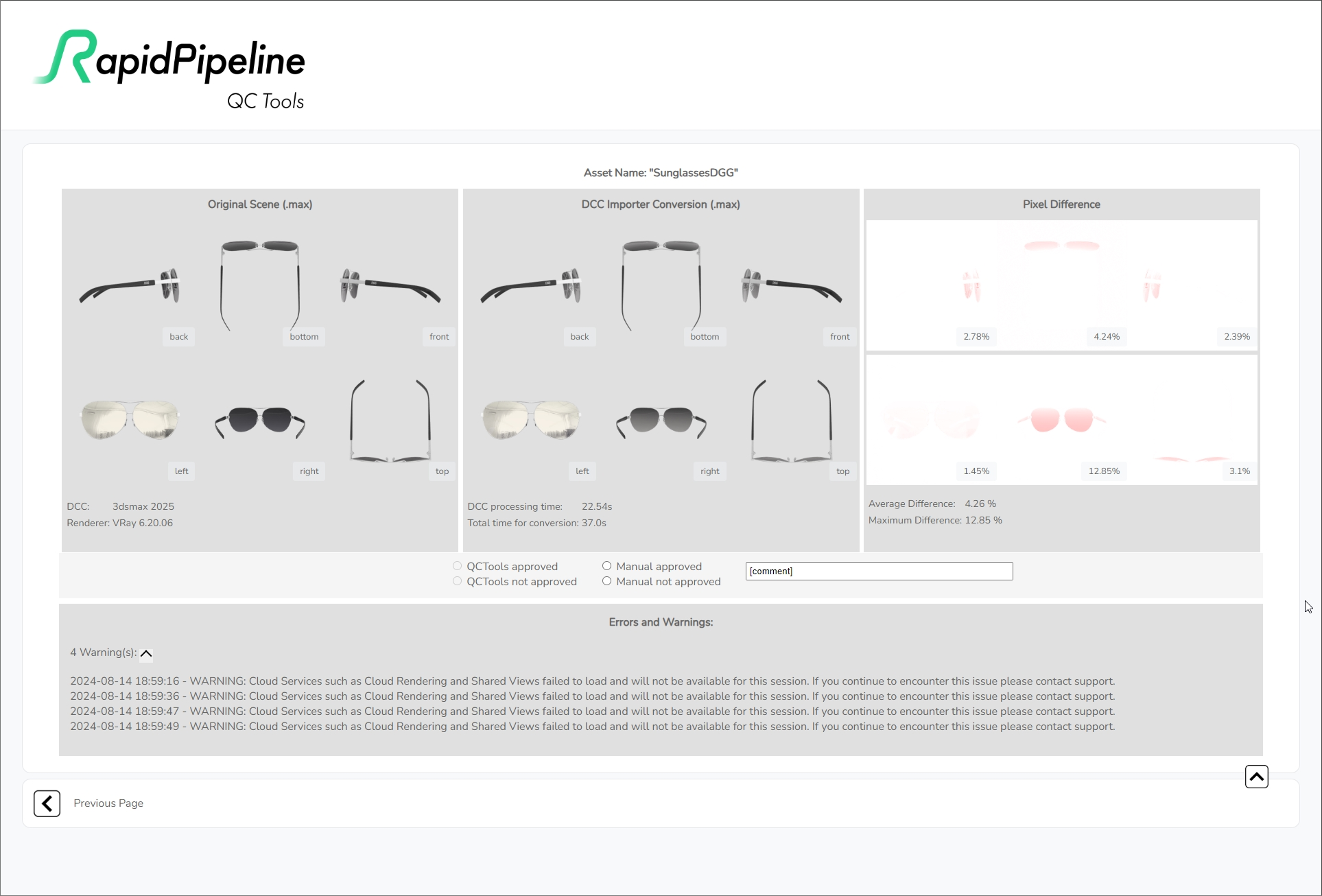 QC Tools Report example