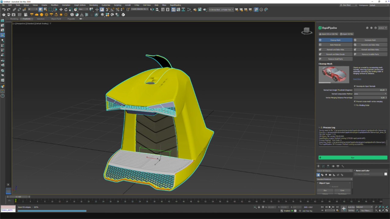 Screenshot of the input model