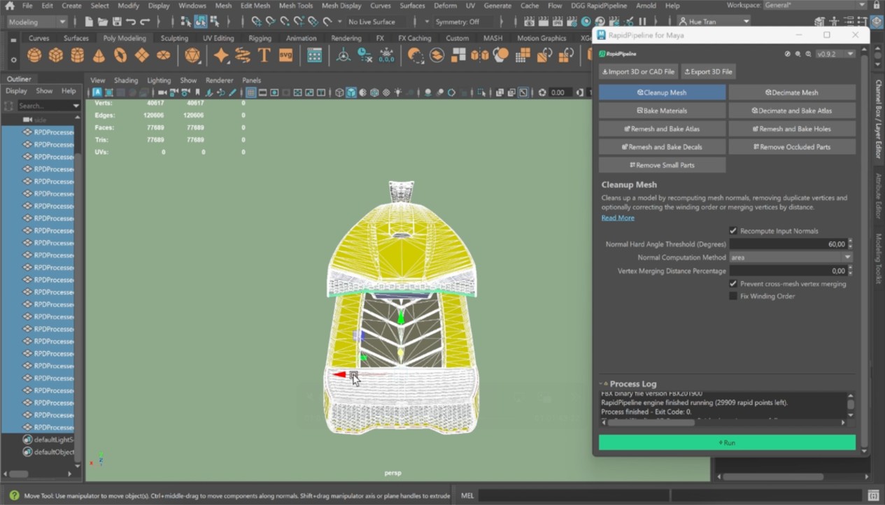 Screenshot of the input model