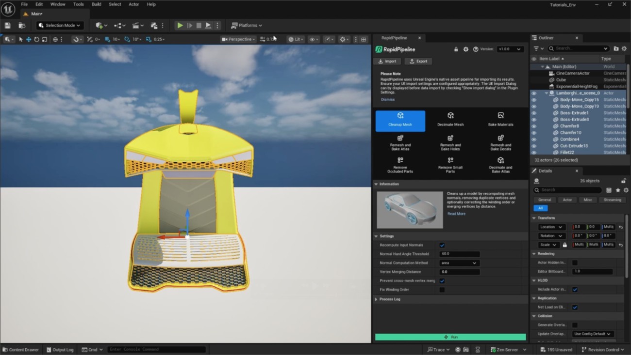 Screenshot of the input model