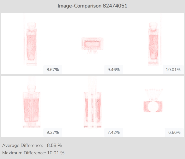 Red-pixel comparison images