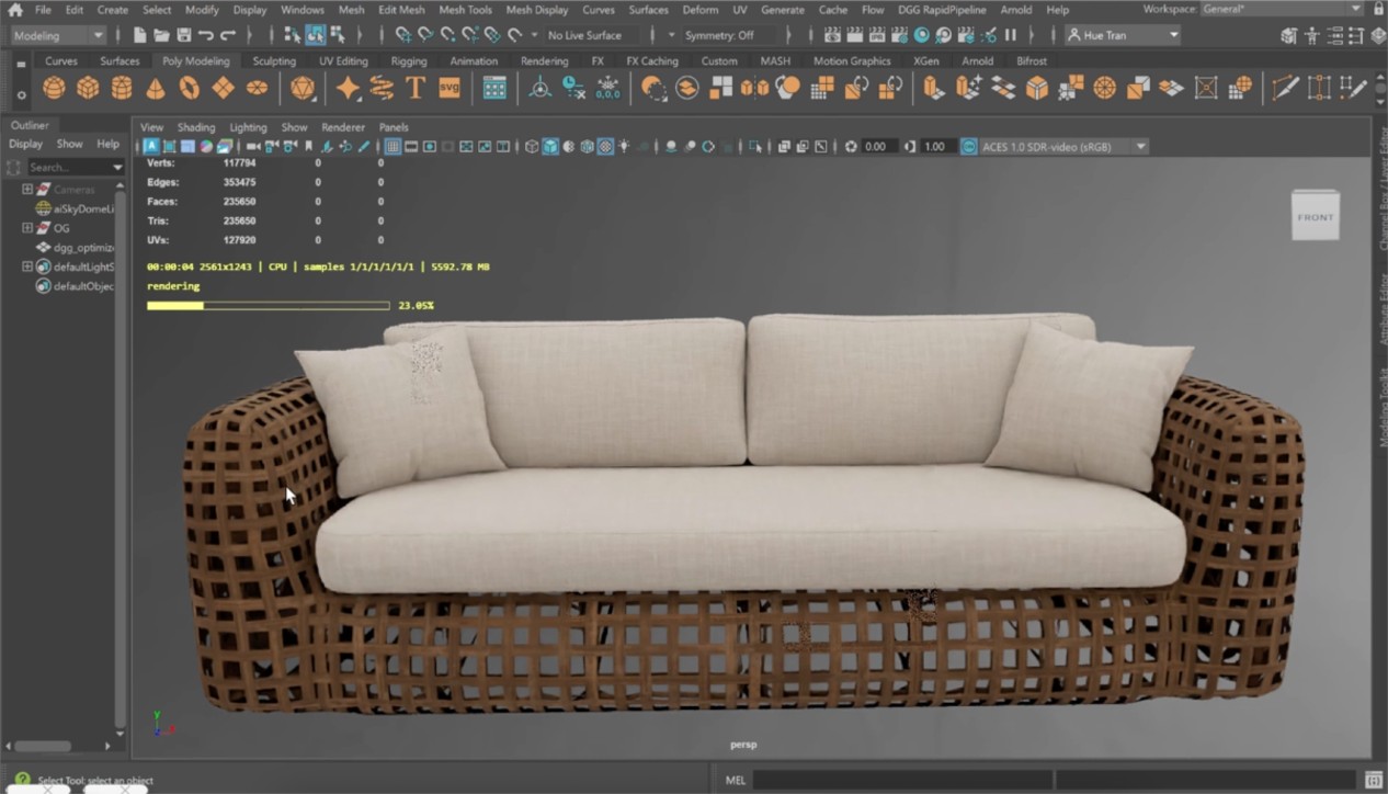 Screenshot of Maya Add-On with the &quot;Remesh and Bake Holes&quot; action