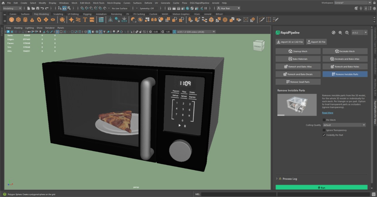 Screenshot of the input model