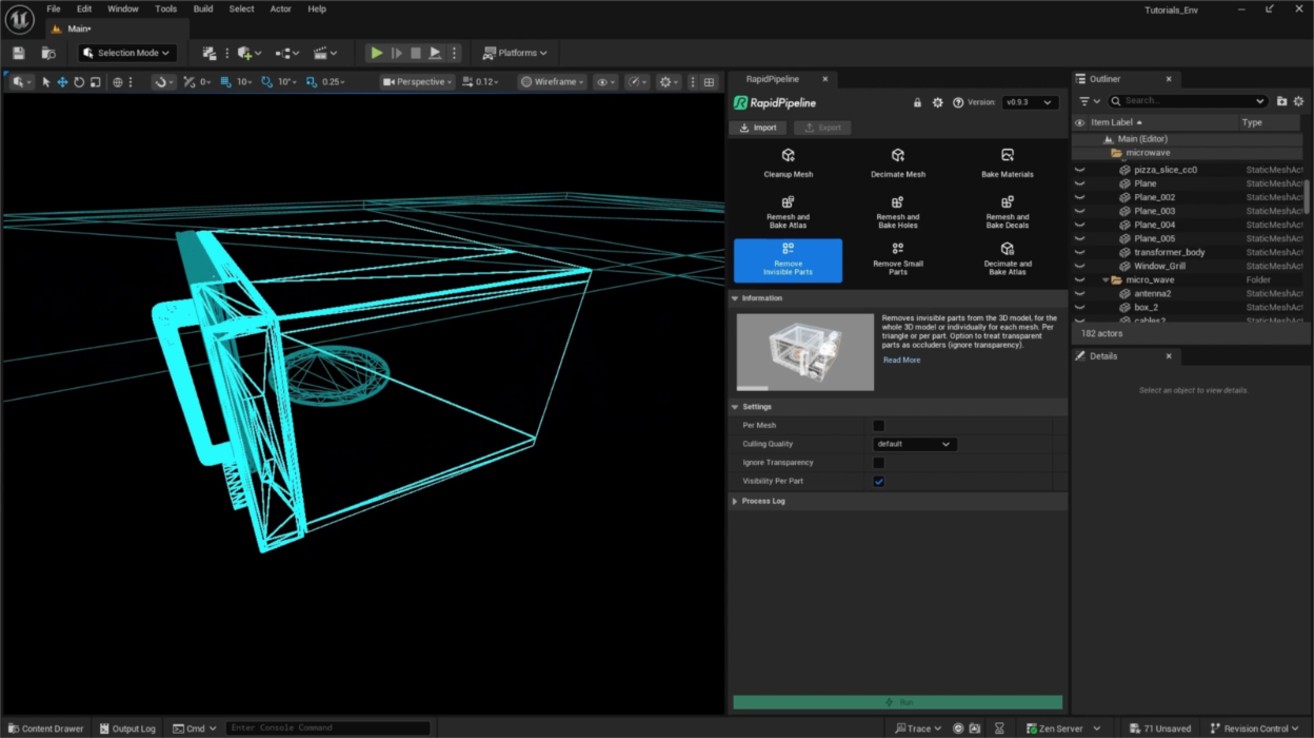Screenshot of the input model