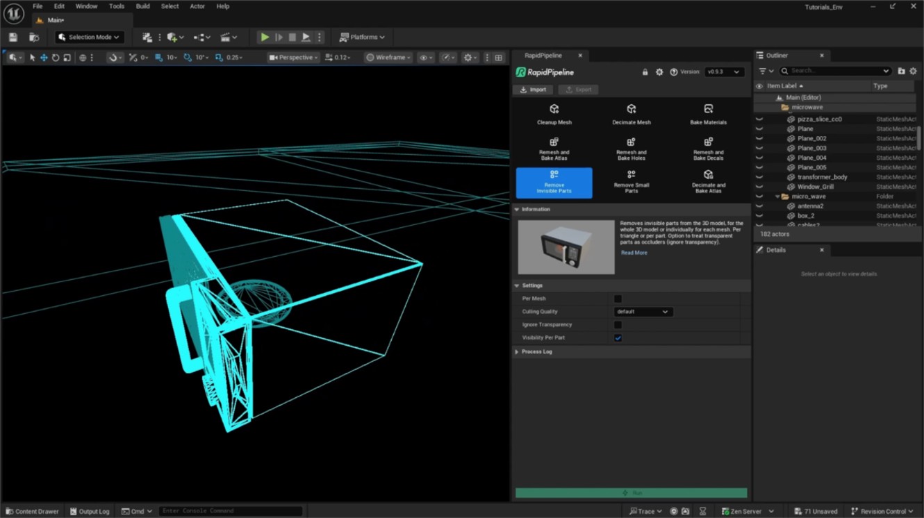 Screenshot of the input model