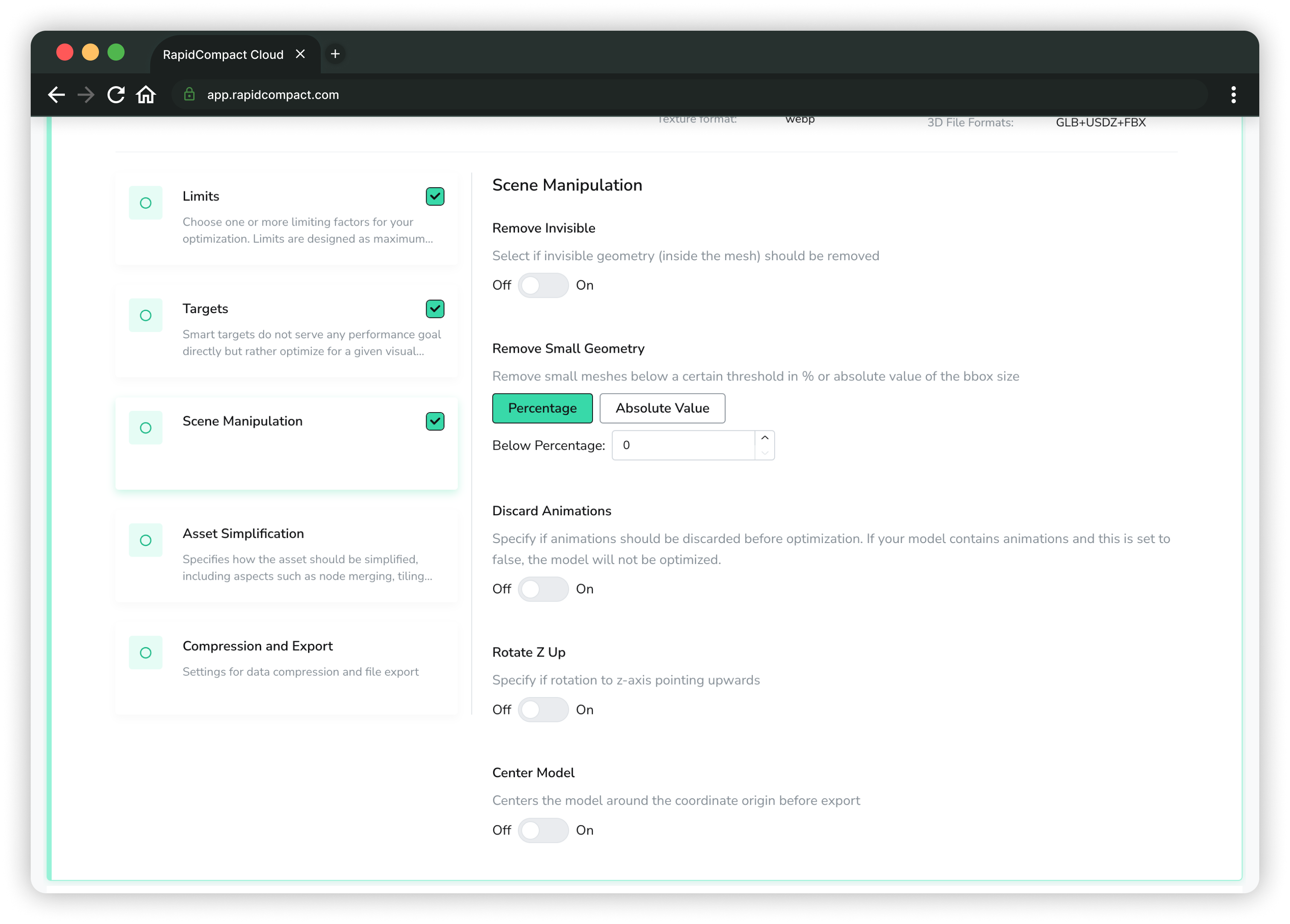 Custom Settings Scene Manipulation