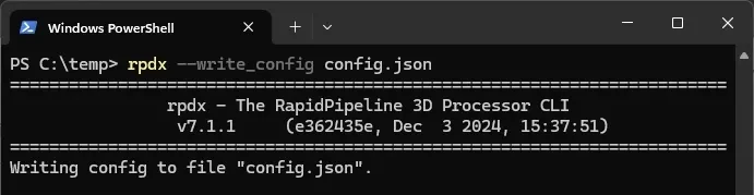Screenshot of the CLI