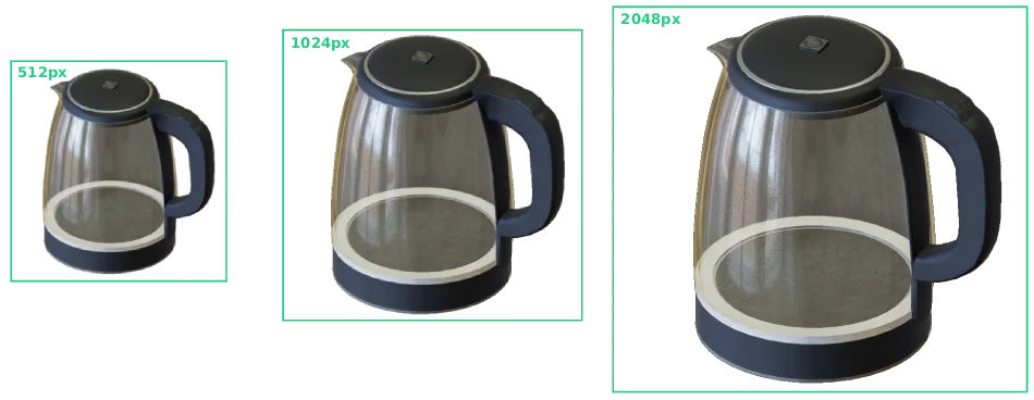 A model with differing angles of mesh normals