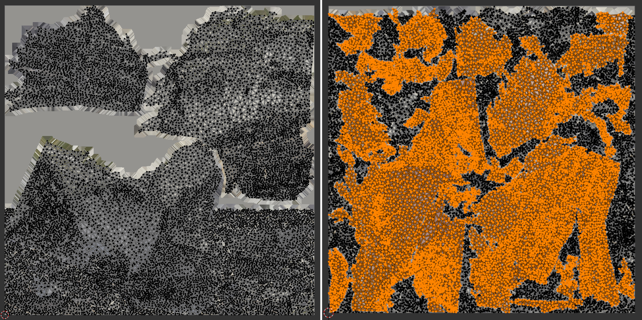 Segmentation results compared