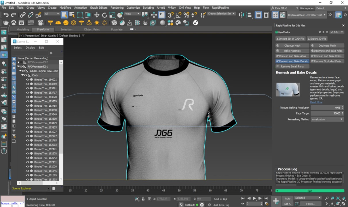 Screenshot of the input model