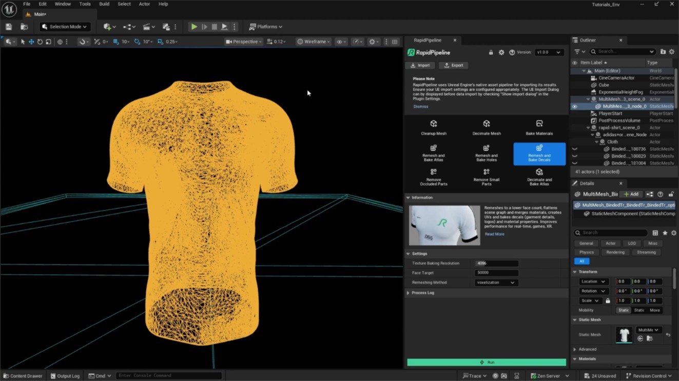 Screenshot of the input model