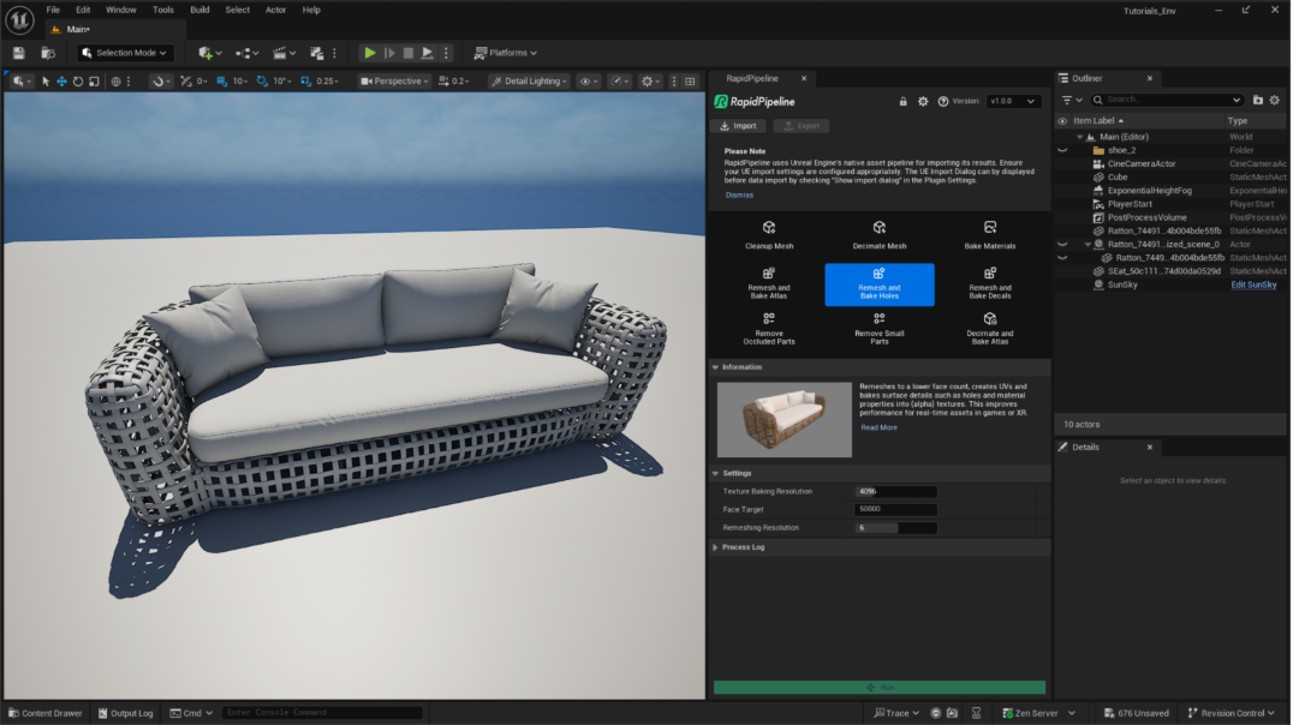 Screenshot of the input model