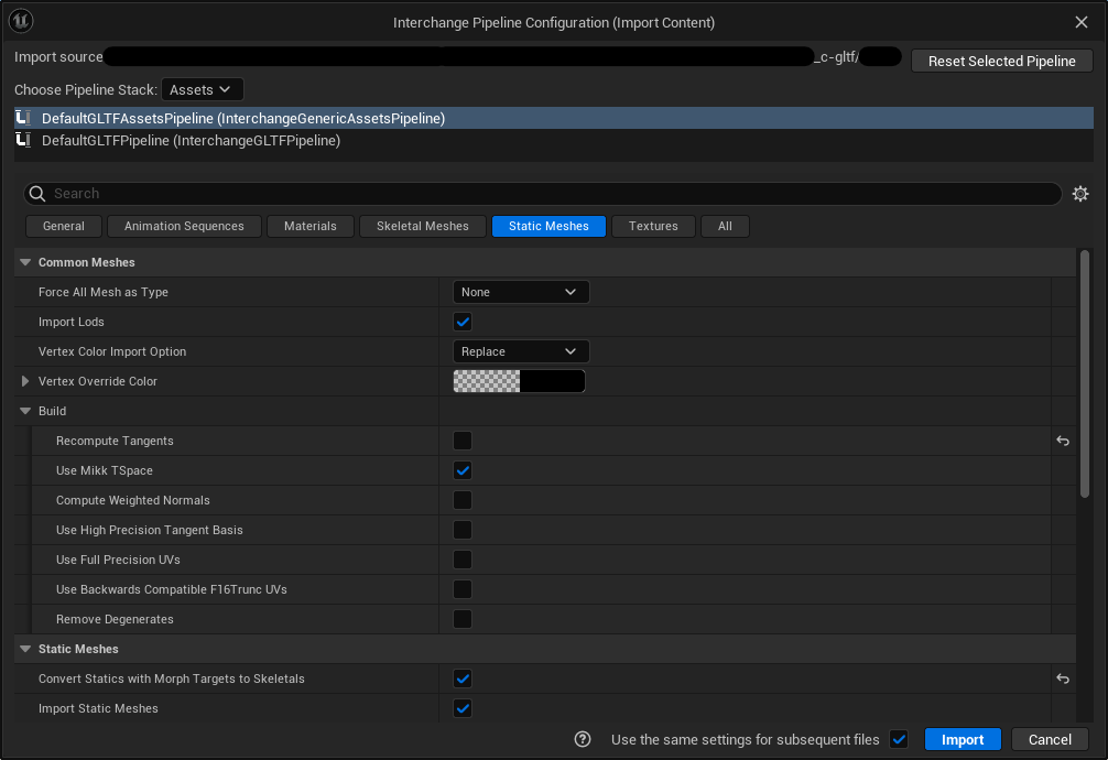 UE5 Pipeline Configuration