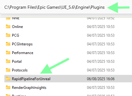 Screenshot of the Plugins Folder