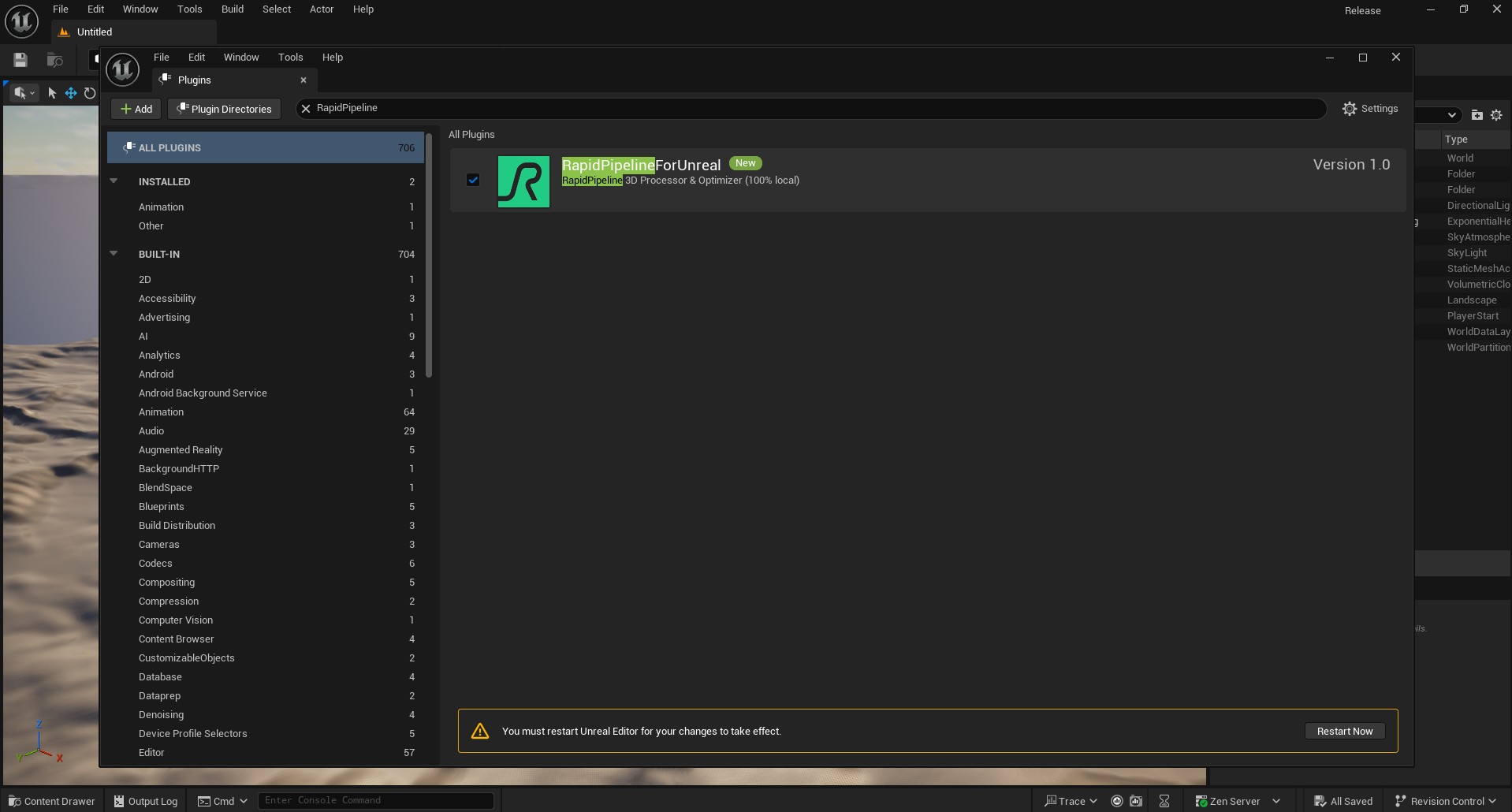 Screenshot of the Plugins Window