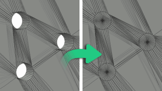 illustration for RapidPipeline action "Defeature Solid Holes"